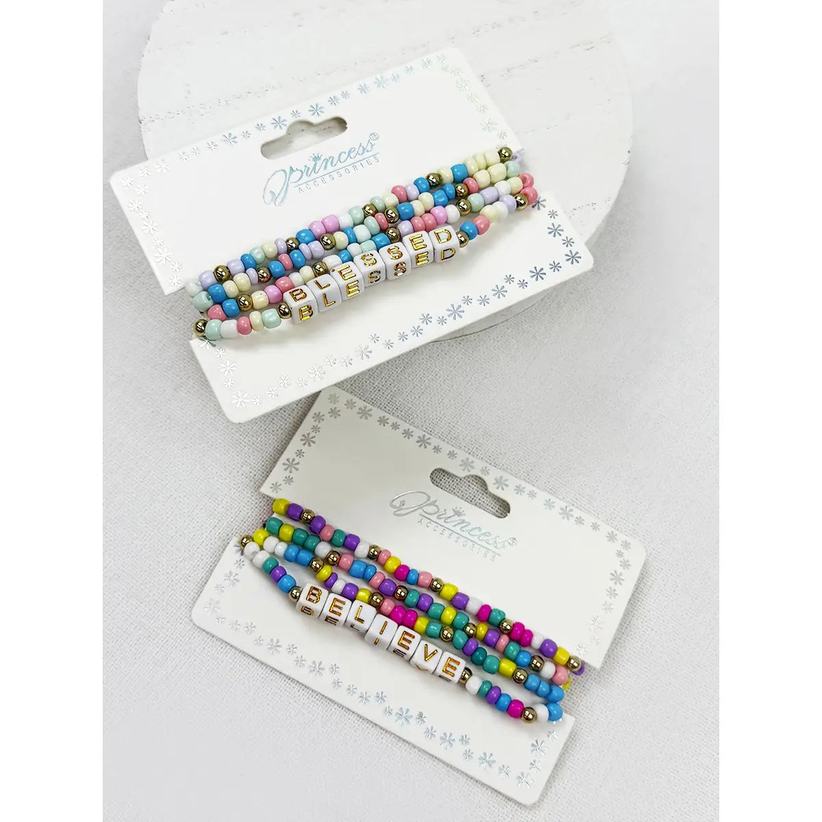 4pc stacked sea bead bracelet set