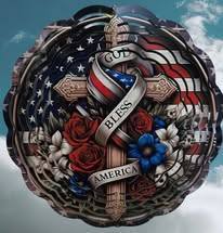 God Bless America Wind Spinner