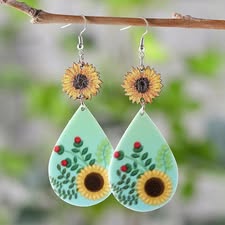 Sunflower Acrylic Earrings