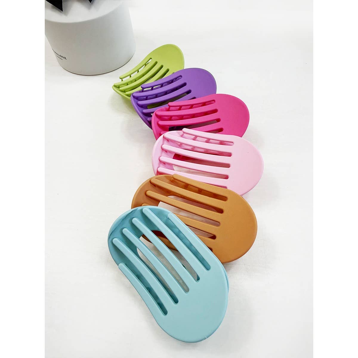 Playful Colors French Design Flat Hair Claw Clips
