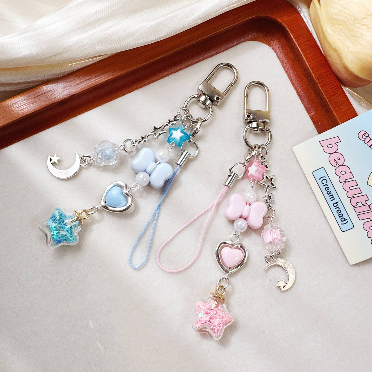 Moon Star Bottle Charm Keychain Phone Lanyard