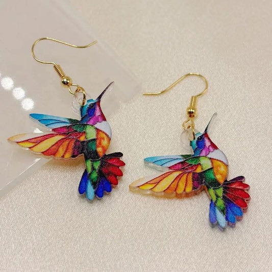 Acrylic Hummingbird Earrings