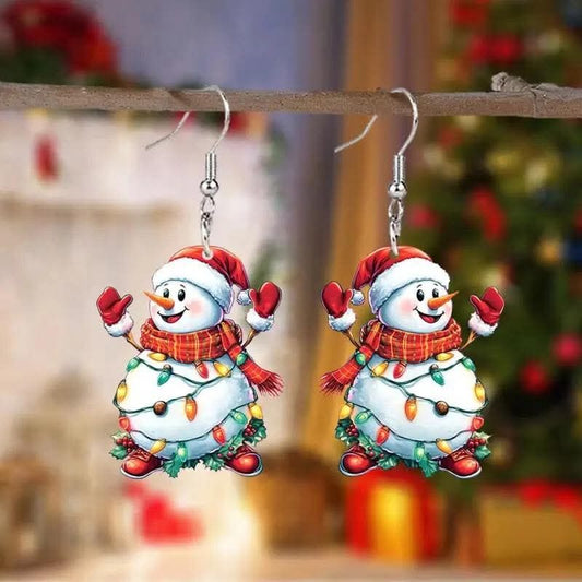 Acrylic Snowman w lights earrings