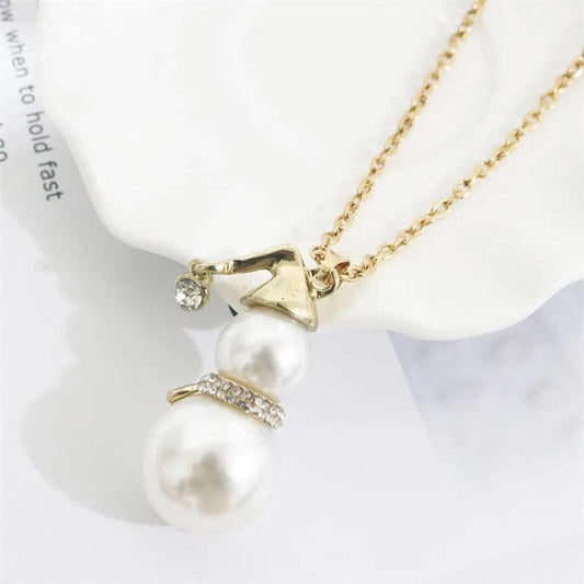Pearl Snowman Necklace