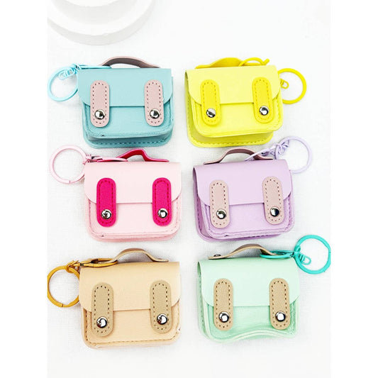 Leather Mini Coin Bag Key Chain