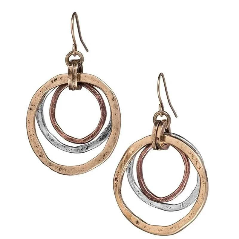Triple Metal Hoop Earrings