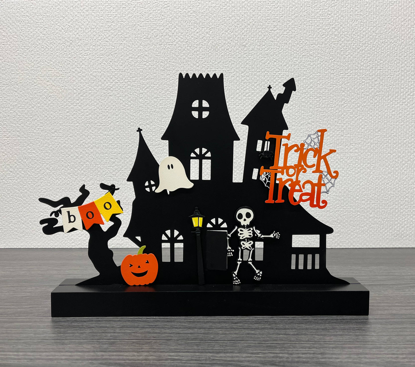 Spooky House Magnetic Decor w/ Wood Base, Halloween Decor