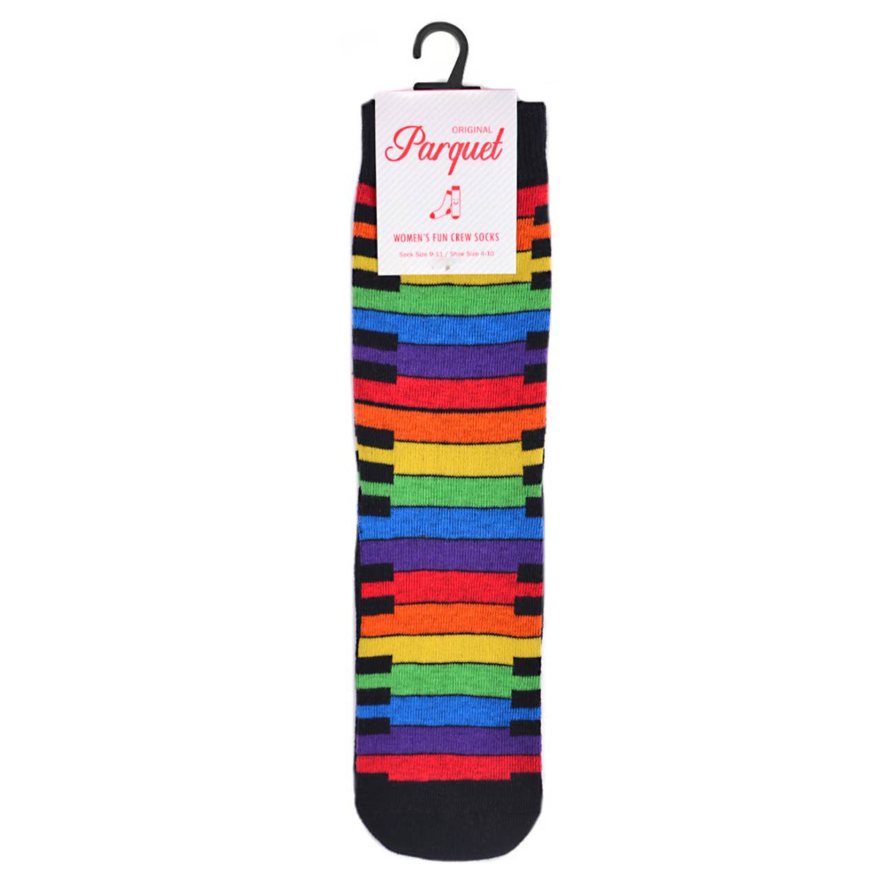 Women's Rainbow Keys Novelty Socks - LNVS19429-BK