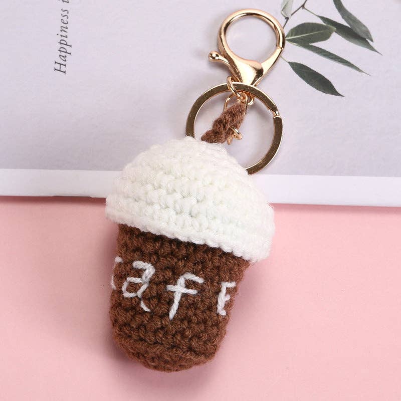 Food-Themed Crochet Keychain Accessories Handmade from Milk Cotton Yarn