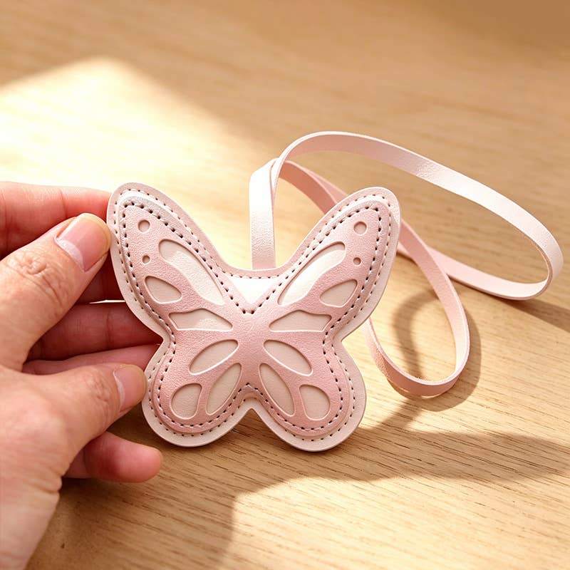 Hollow Cutout PU Leather Butterfly Bag Charm