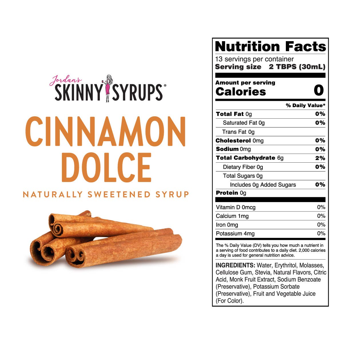 Naturally Sweetened Cinnamon Dolce Syrup - 375ml