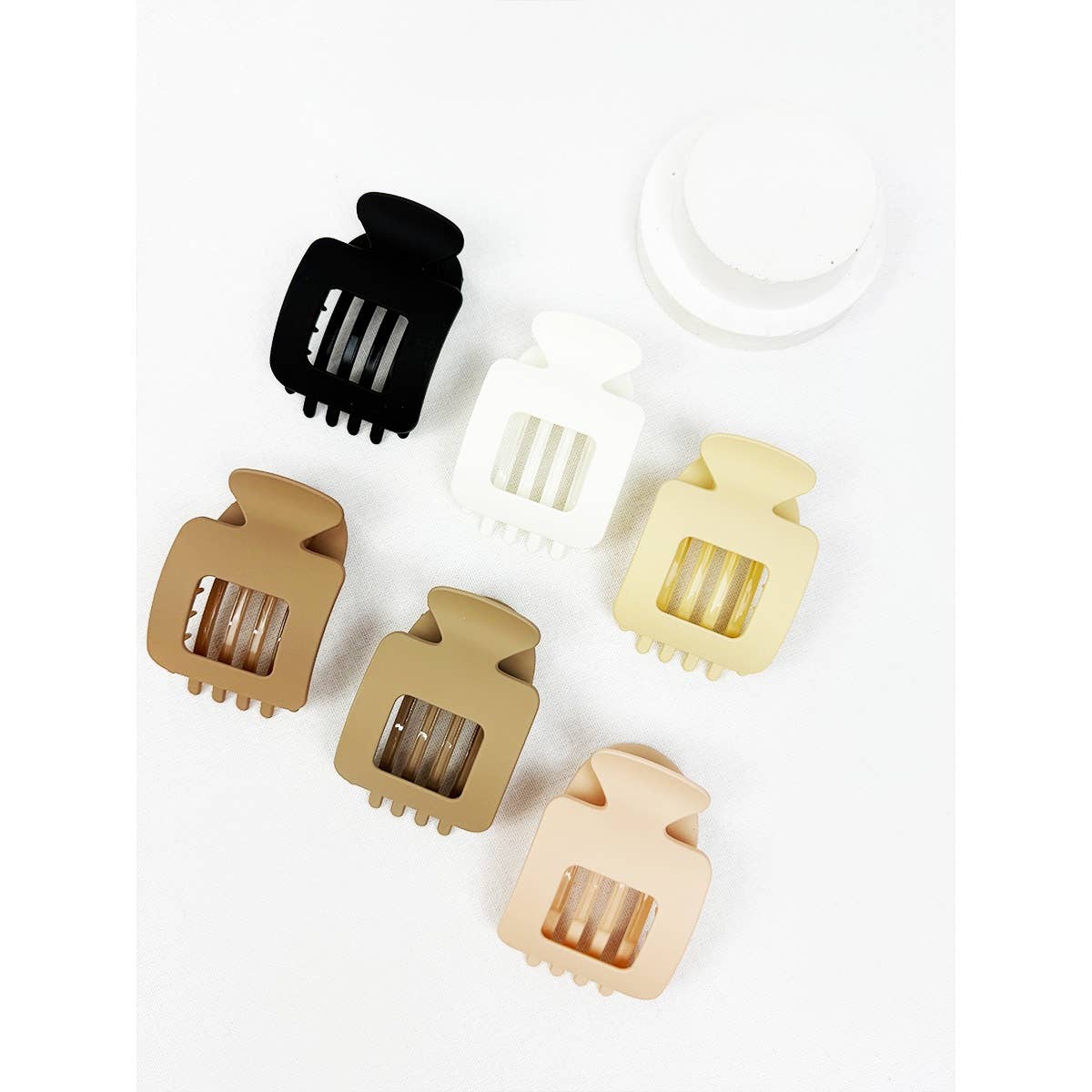 Matte Square Shape Flat Hair Claw Clips