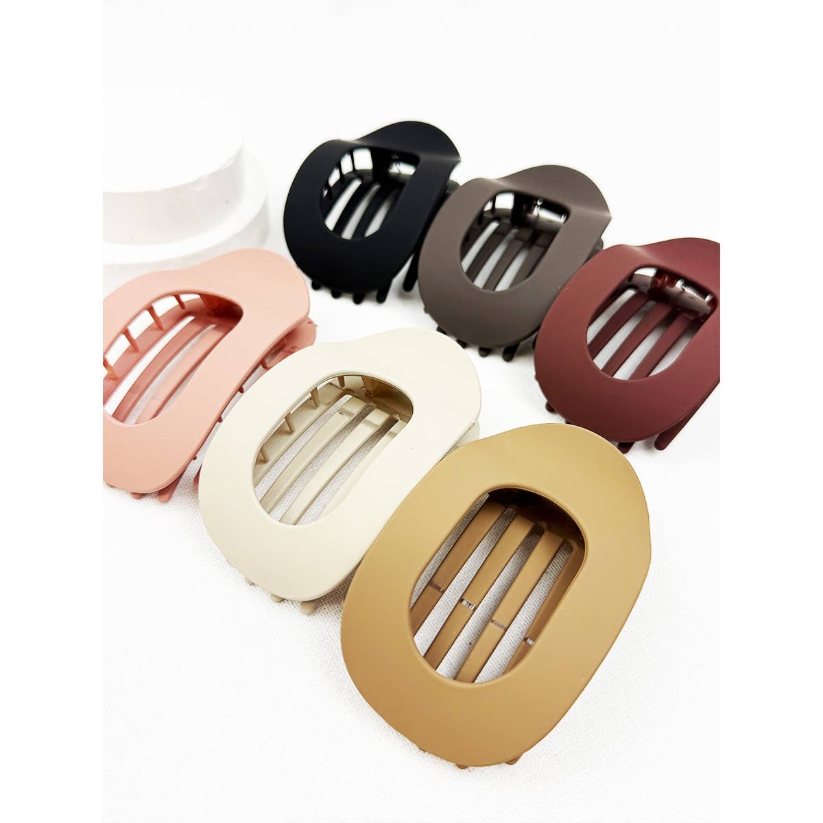 Matte Colors of French Design Flat Hair Claw Clips
