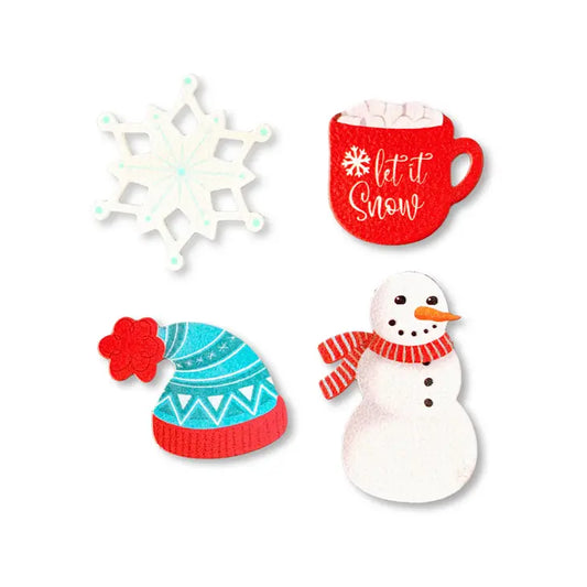 Let It Snow Winter Magnets Set of 4