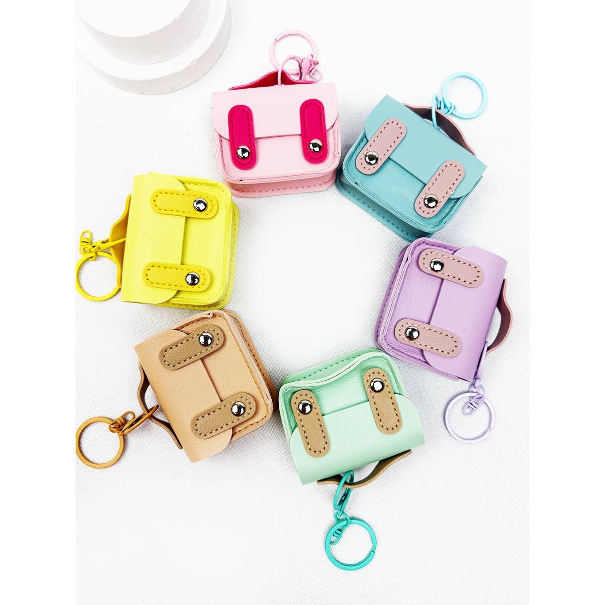 Leather Mini Coin Bag Key Chain