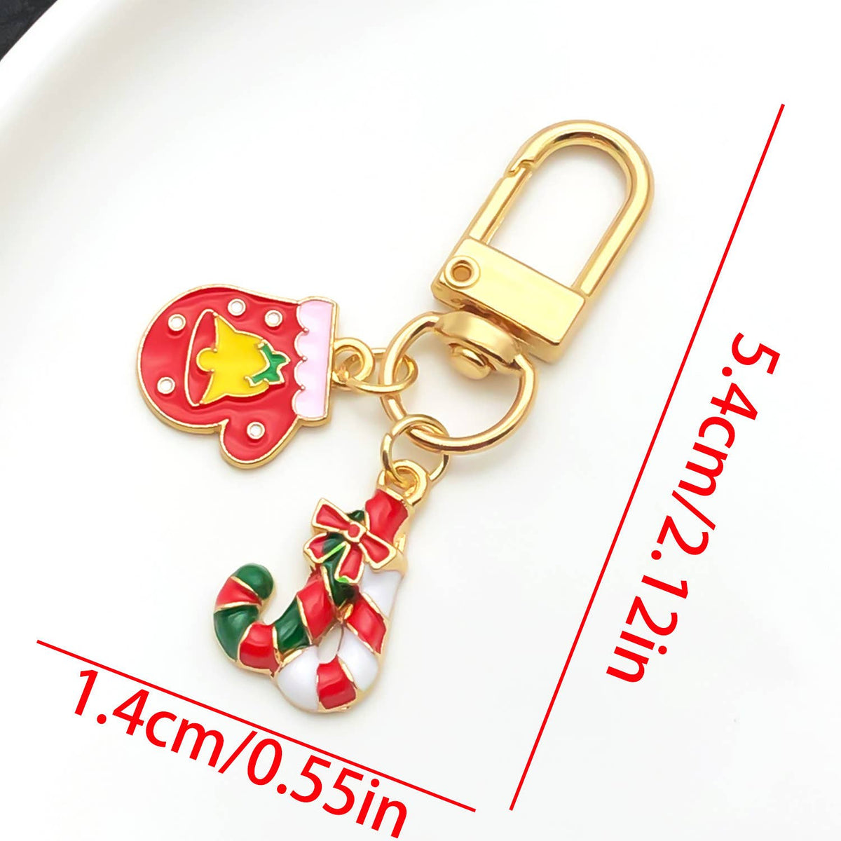 Merry Christmas cute Christmas tree Santa Claus keychain