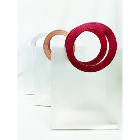 Reusable Transparent Gift Bag with Round PU Handle