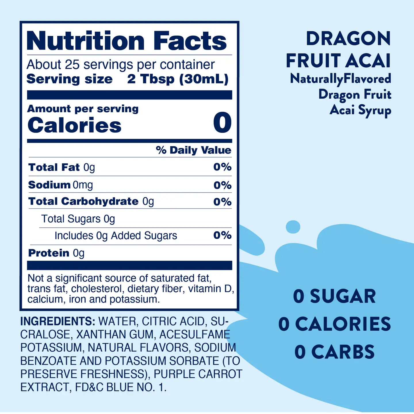 Sugar Free Dragonfruit Acai Flavor Infusion Syrup