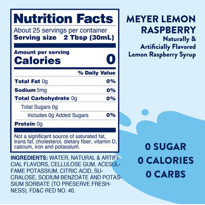 Sugar Free Meyer Lemon Raspberry Syrup