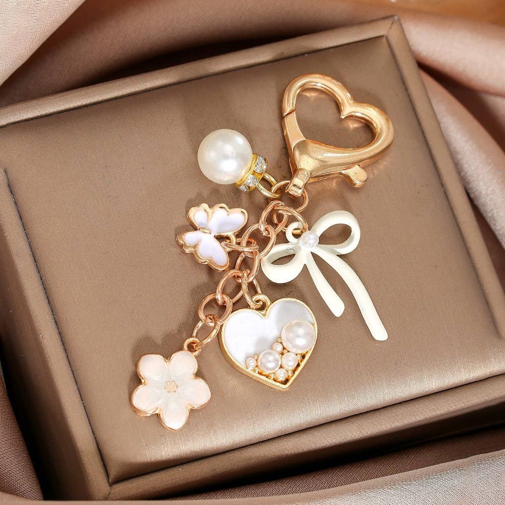 Boho Aesthetic Multi-Charm Beaded Keychain Handbag Pendant
