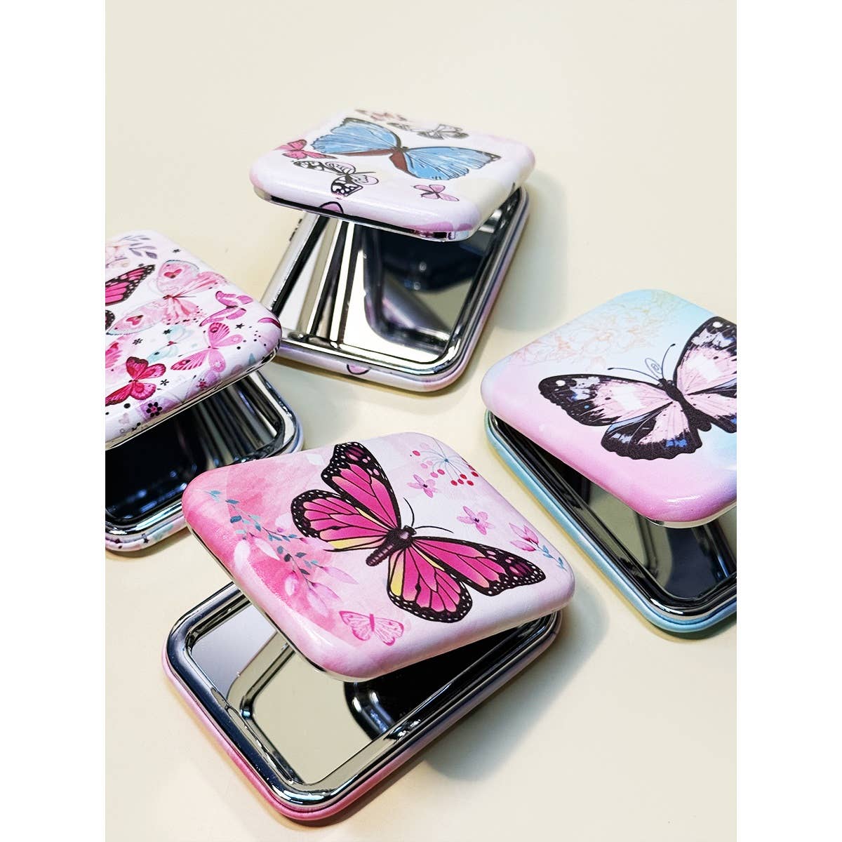 Butterfly Printed Compact Mirror