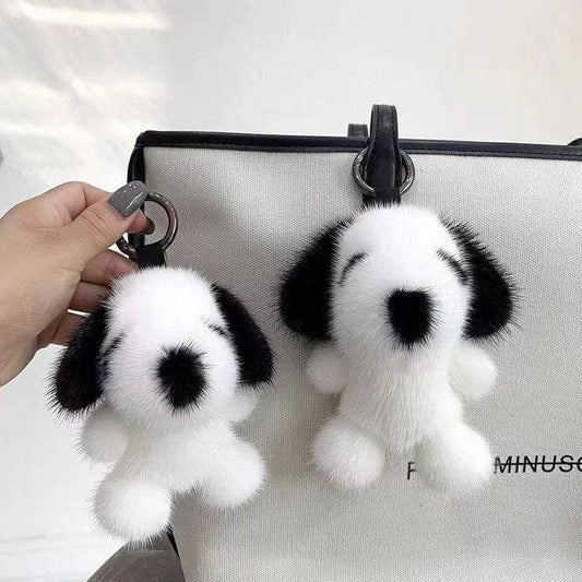 Cute Plush Dog Keychain Charm