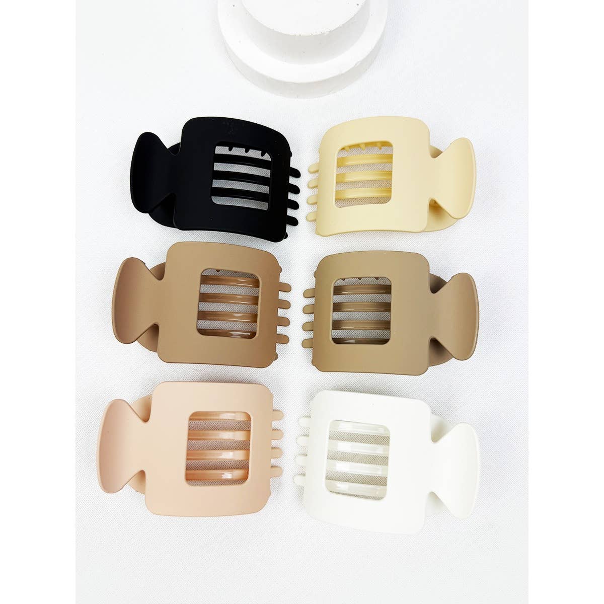Matte Square Shape Flat Hair Claw Clips