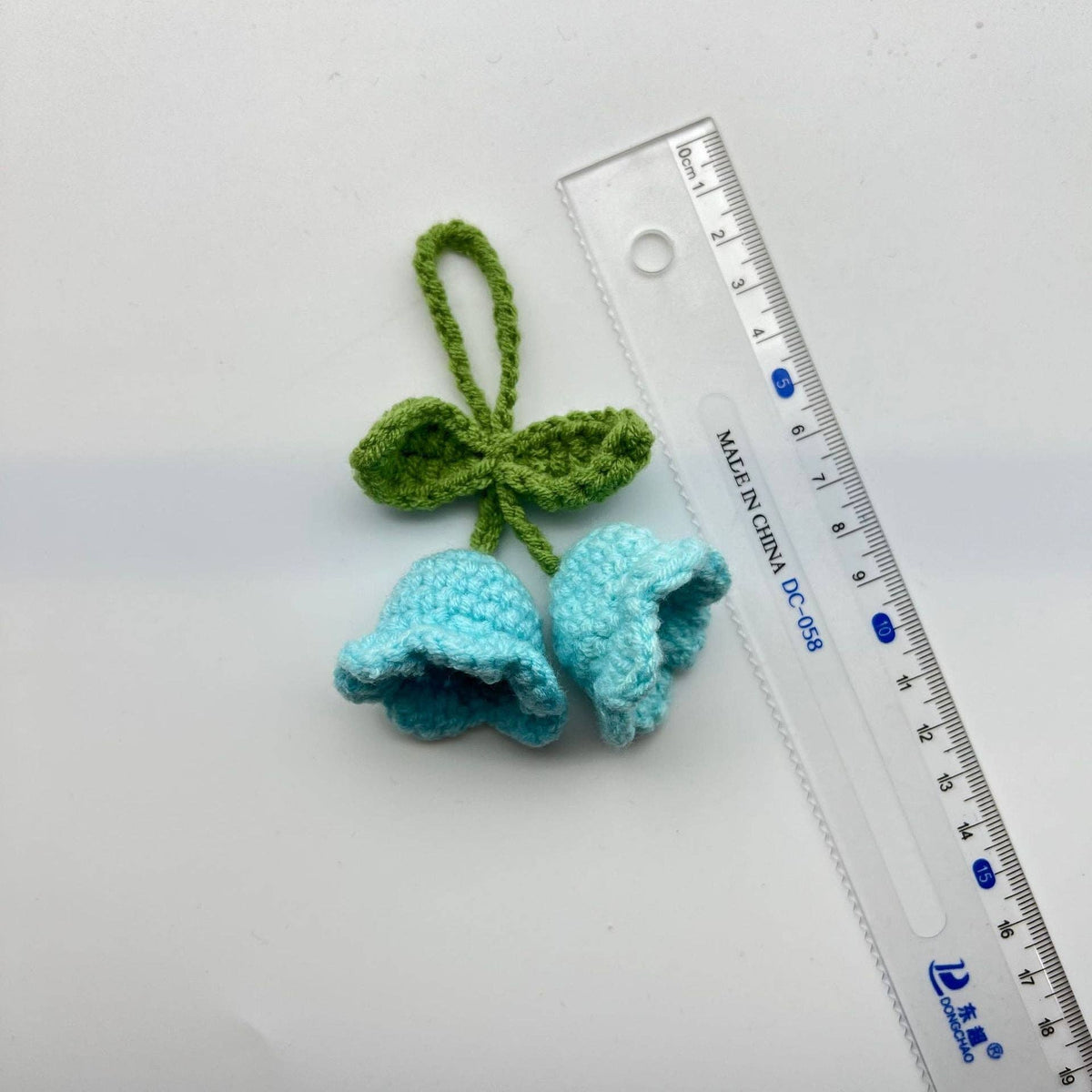 Flower Keychain with Bellflower Design Handmade Yarn Hanging Ornament