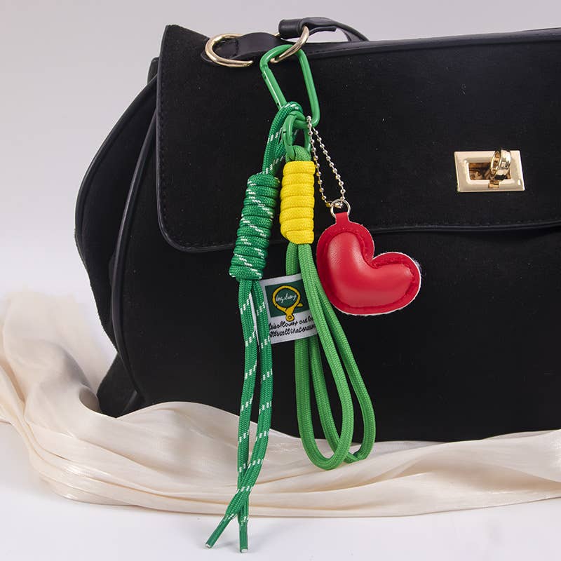 Creative Heart Braided Lanyard Bag Charm