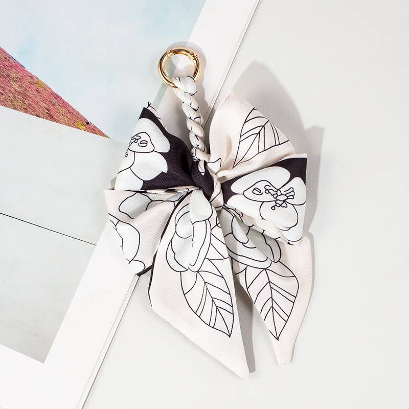 Stylish Fabric Woven Bow Bag Charm