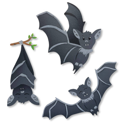 Bat Mini Art Pop Magnets S/3, Halloween Cute & Spooky Decor