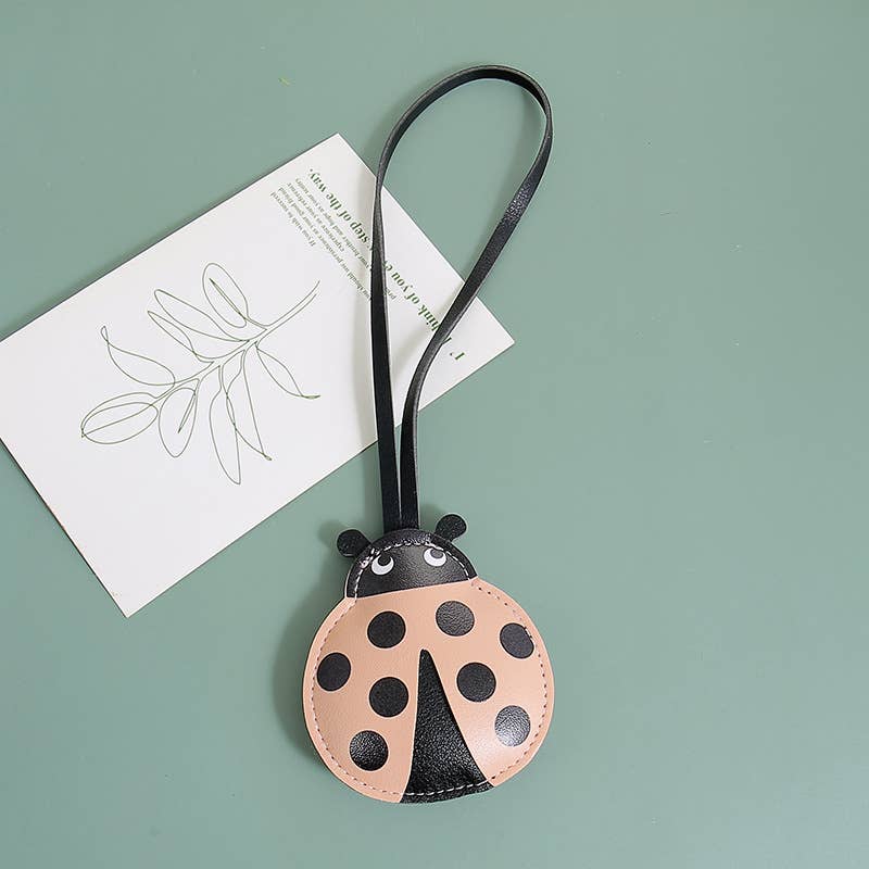 Cute Ladybug Faux Leather Charm Handbag Decor Keychain