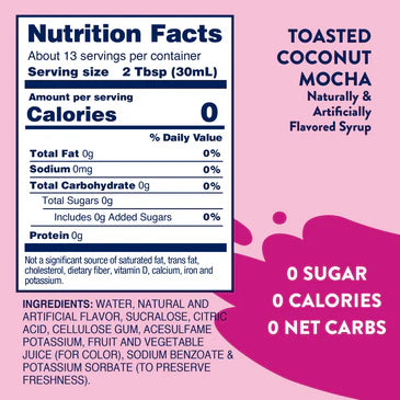 Sugar Free Toasted Coconut Mocha Syrup – 375mL