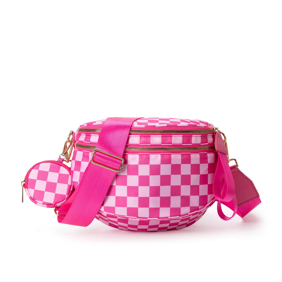 Checkered Bum Bag Crossbody Bag with coin purse