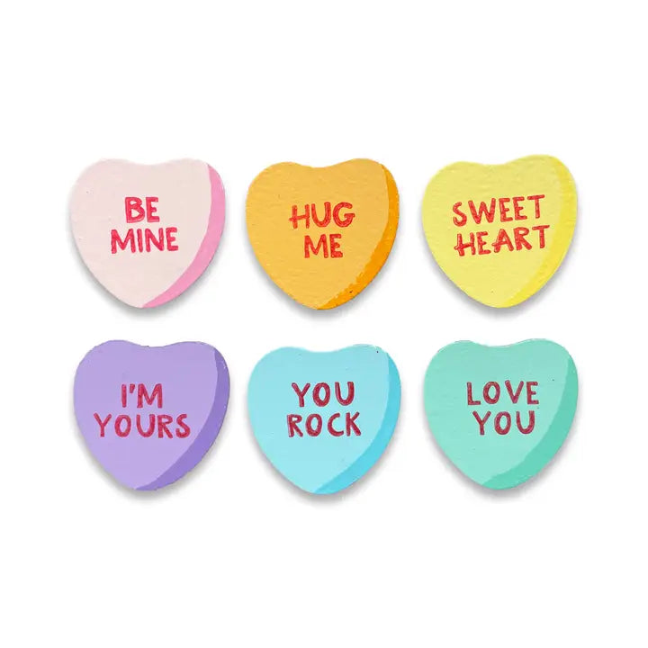 Conversation Heart Magnets S/6,