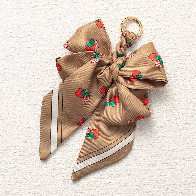 Stylish Fabric Woven Bow Bag Charm