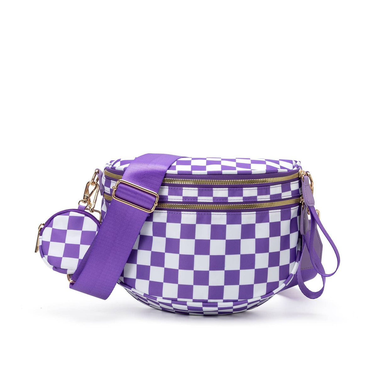 Checkered Bum Bag Crossbody Bag with coin purse