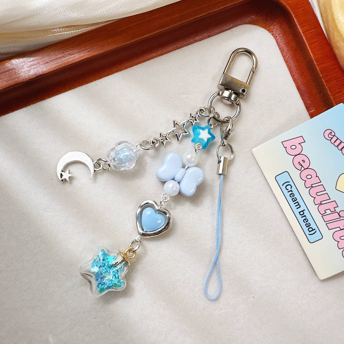 Moon Star Bottle Charm Keychain Phone Lanyard