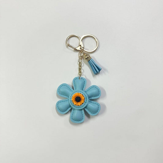 Cute Sunflower Leather Bag Charm Keychain