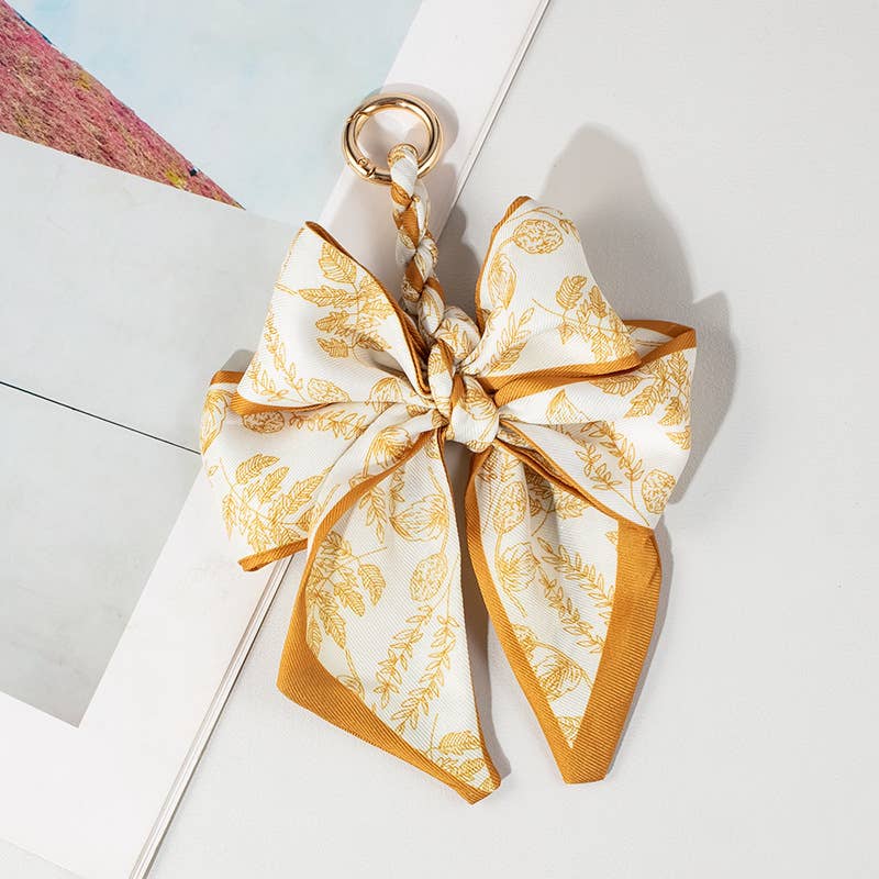 Stylish Fabric Woven Bow Bag Charm