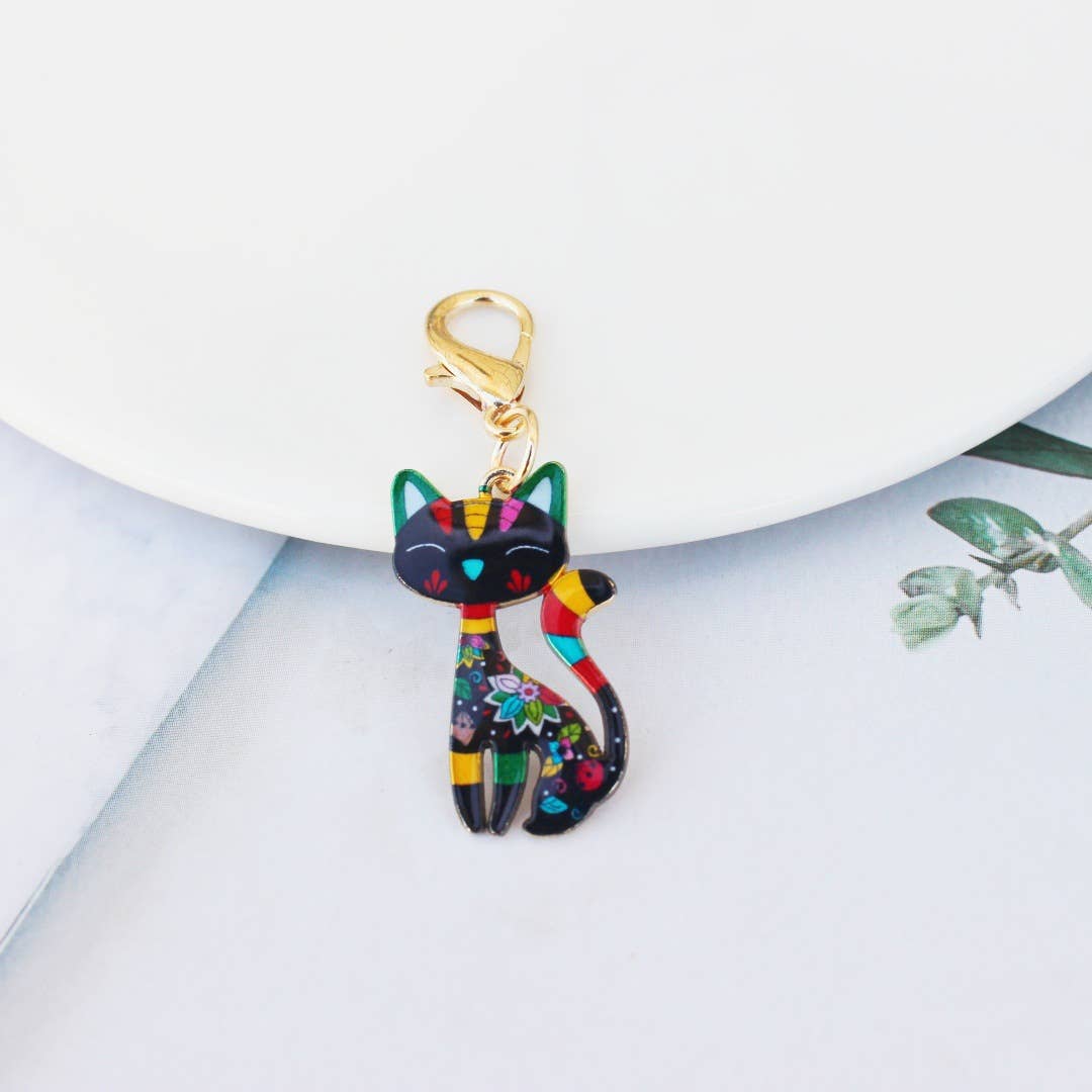 Colorful Cat Keychain Cute Bag Charm & Key Accessory
