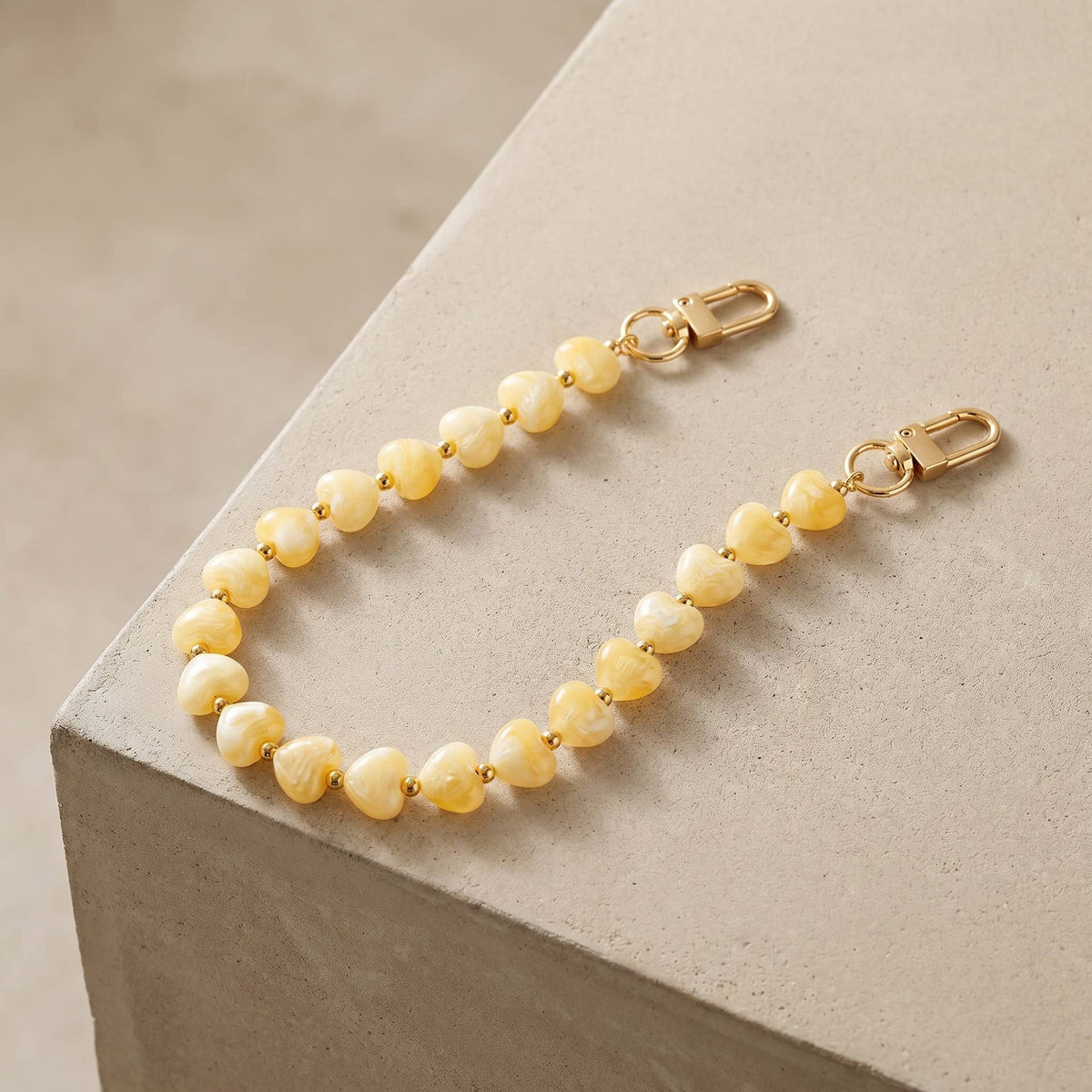 Heart Resin Bead Bag Chain Handbag Decorative Strap