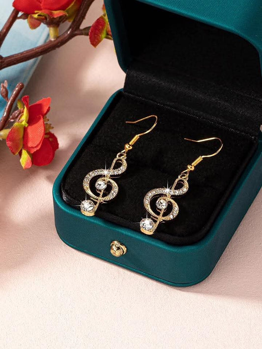 Gold Music Note Earrings