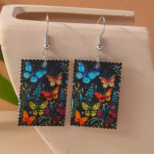 Butterfly Square Acrylic Earring