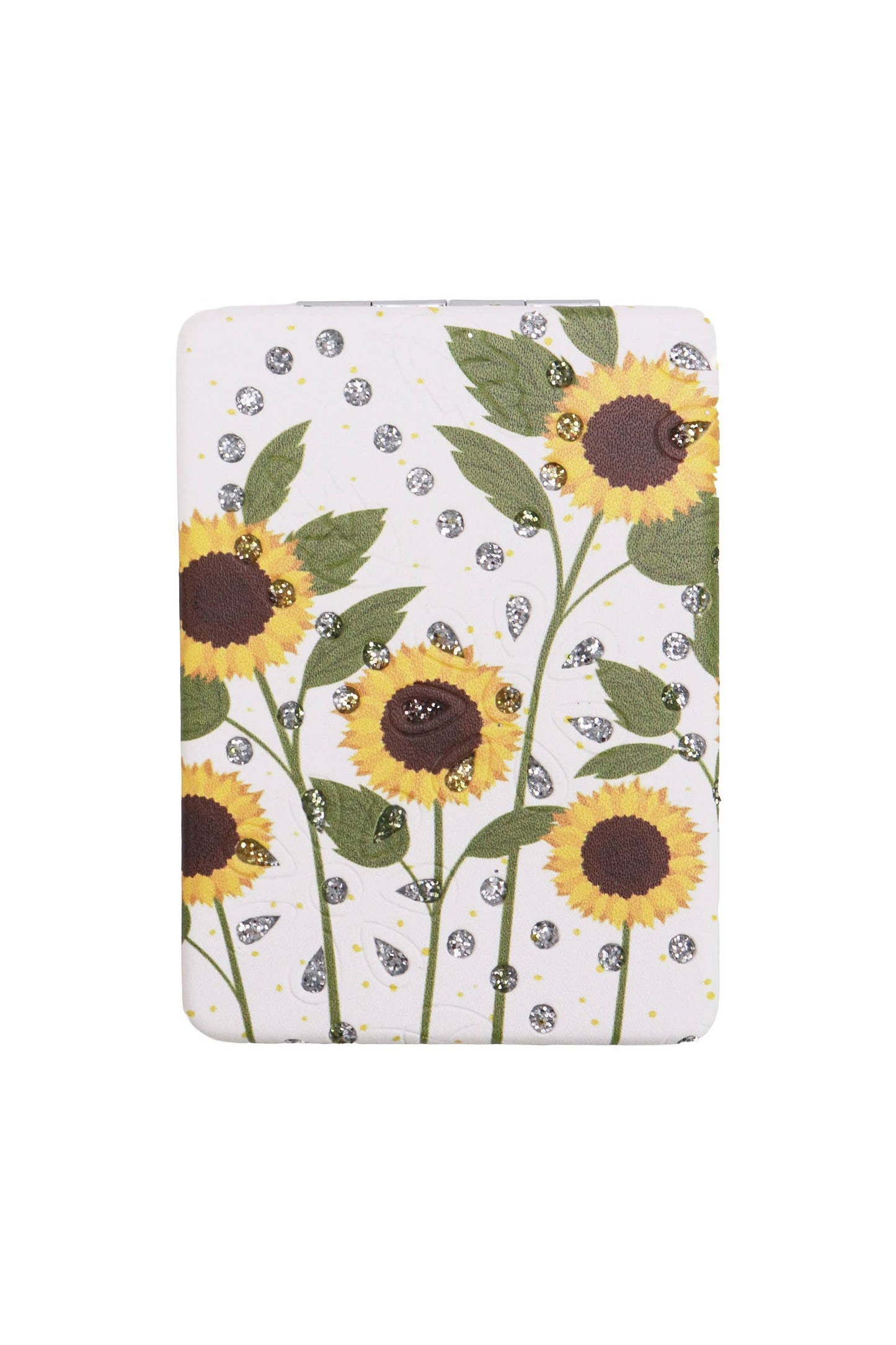 Glittery Sunflower Compact Mirror - 12 Pcs