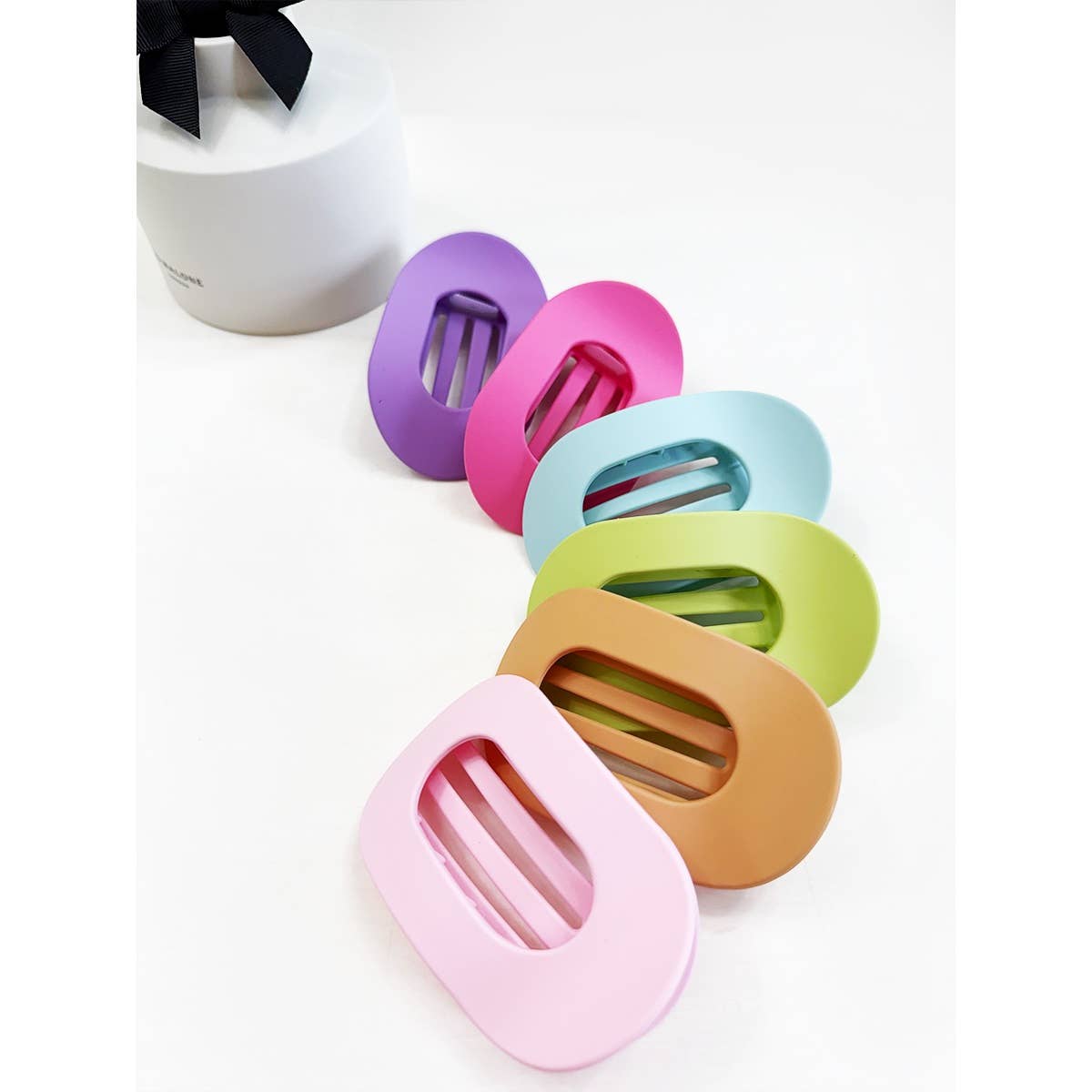 Playful Colors French Design Flat Hair Claw Clips