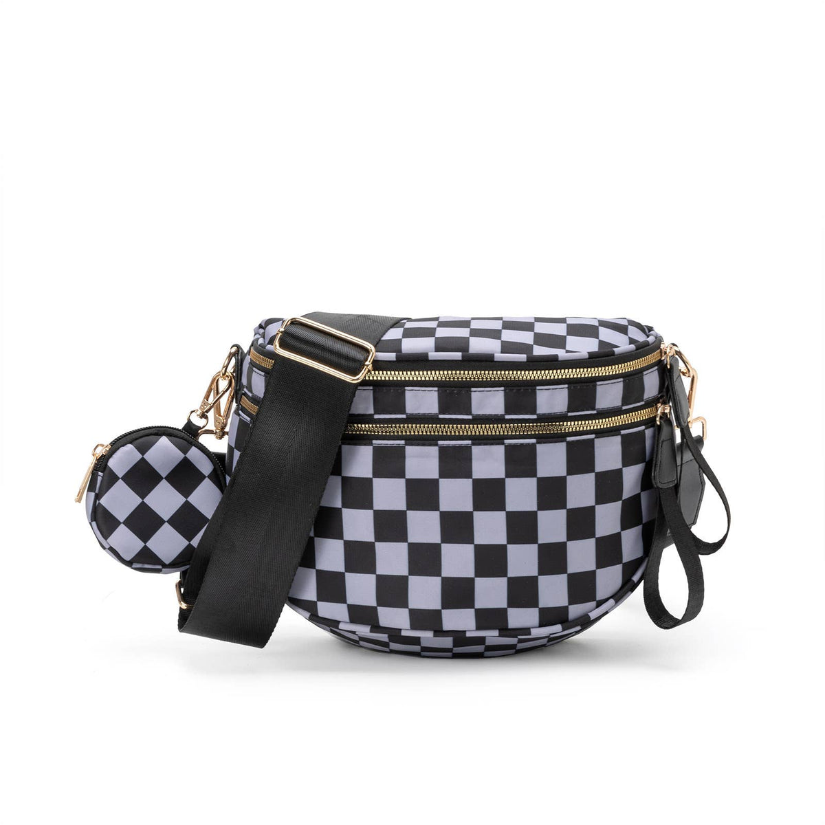 Checkered Bum Bag Crossbody Bag with coin purse