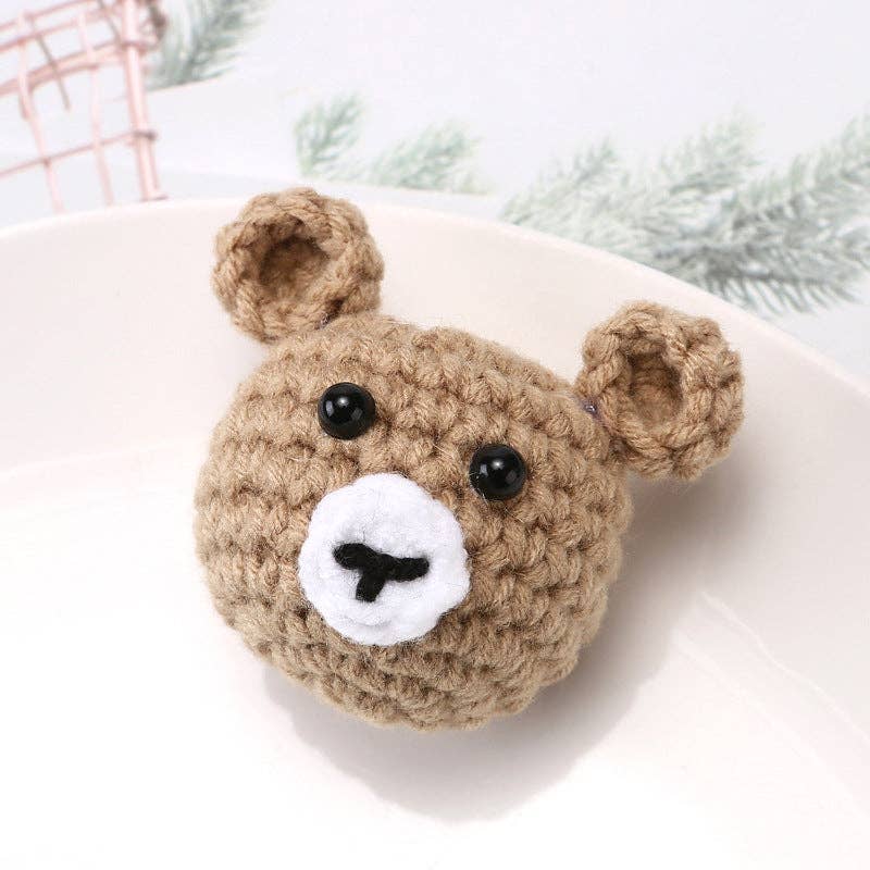 Cute Cartoon Animal Head Keychain Plush Accessories