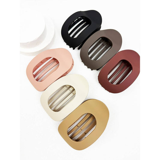 Matte Colors of French Design Flat Hair Claw Clips