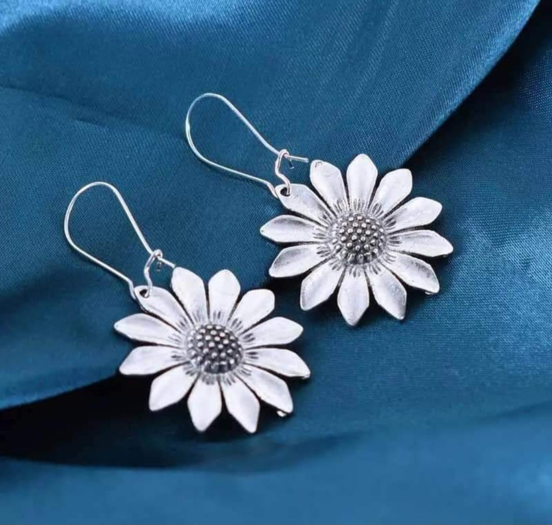 Sunflower metal earrings